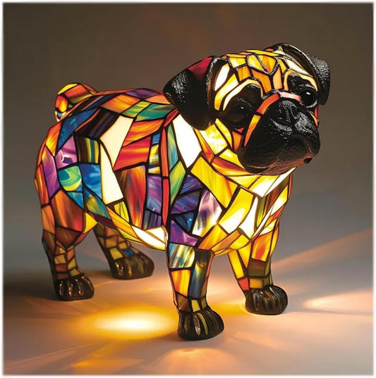 Spike | Magical Dog Lamp Made of Colored Glass
