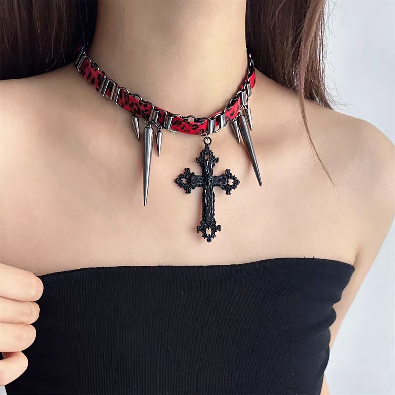 Dark Halloween Cross Collarbone Chain