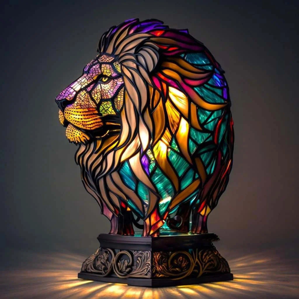 Simba | Magical Lion Lamp Made of Colored Glass