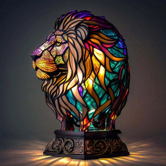 Simba | Magical Lion Lamp Made of Colored Glass