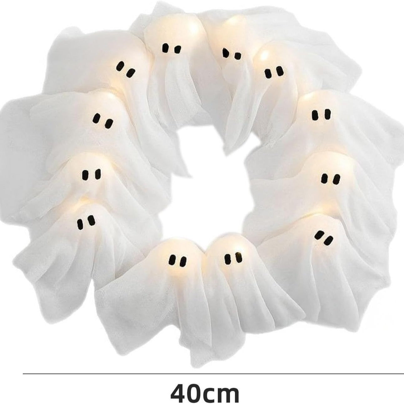 Halloween Ghost Wreath Front Door Hanging Decoration