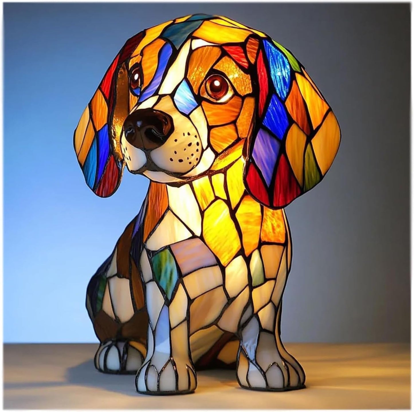 Coco | Magical Dog Lamp Made of Colorful Glass
