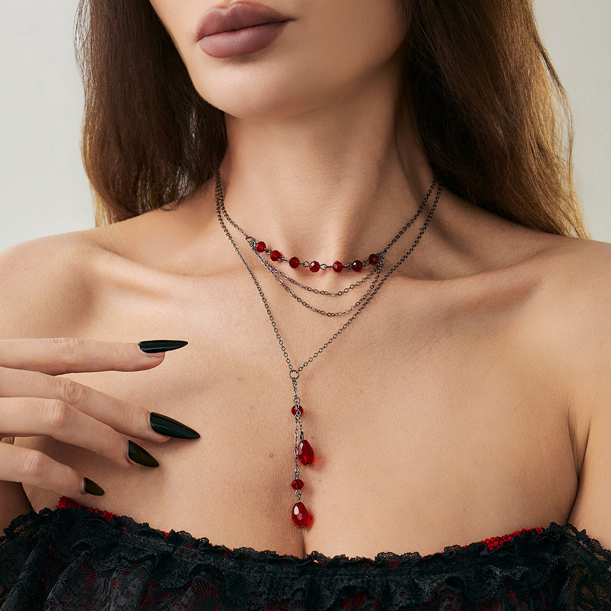 Halloween Gothic Blood-Drop Collarbone Chain