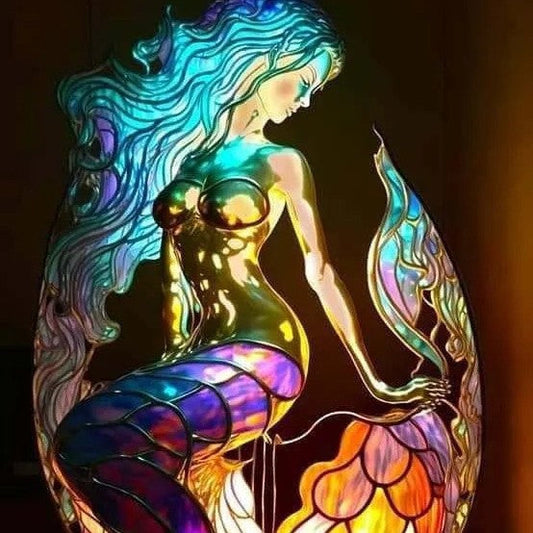 Arielle | Magical Mermaid Lamp Made of Colorful Glass