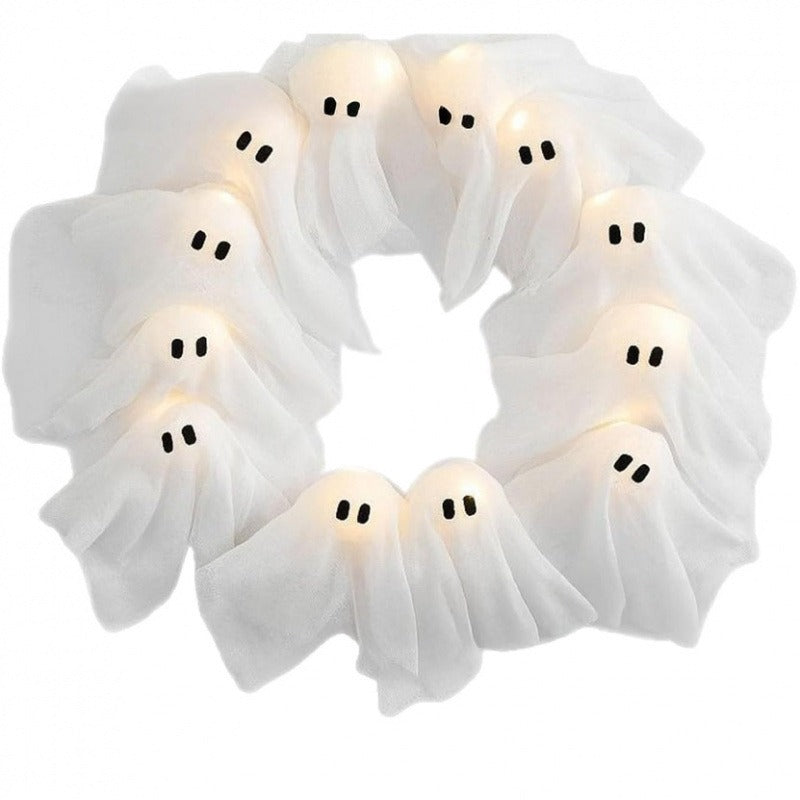 Halloween Ghost Wreath Front Door Hanging Decoration
