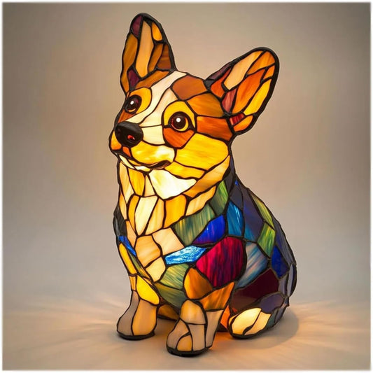 Pompon | Magical Dog Lamp Made of Colorful Glass