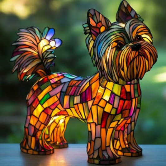 Lili | Magical Dog Lamp Made of Colored Glass