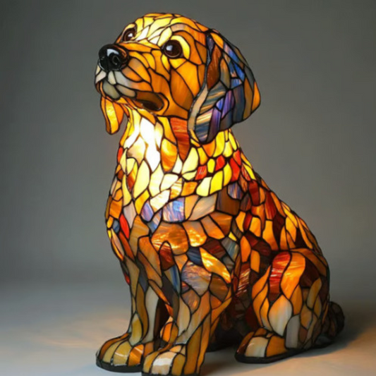 Nounours | Magical Dog Lamp Made of Colorful Glass