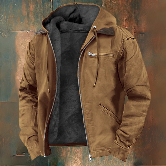 Zippered Hooded Sweatshirt