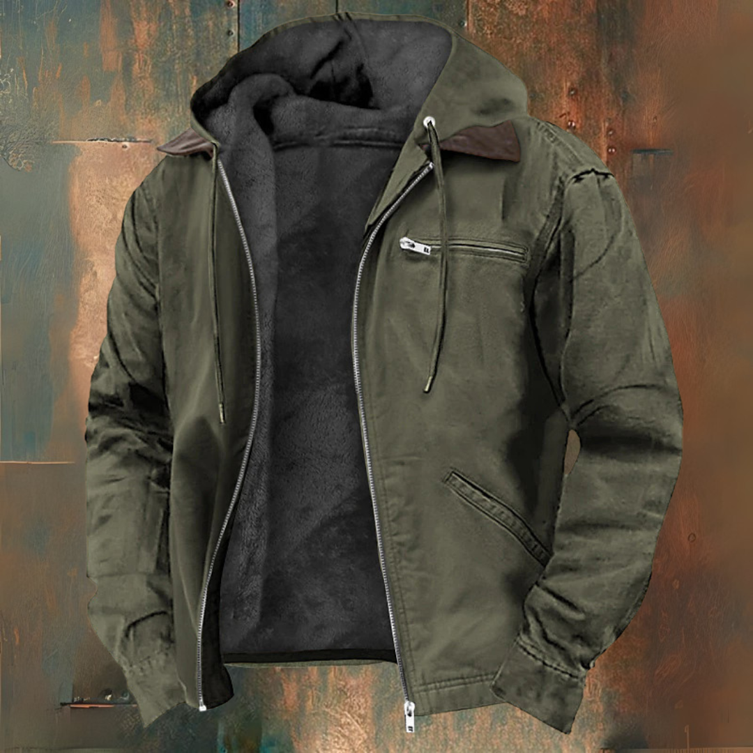 Zippered Hooded Sweatshirt