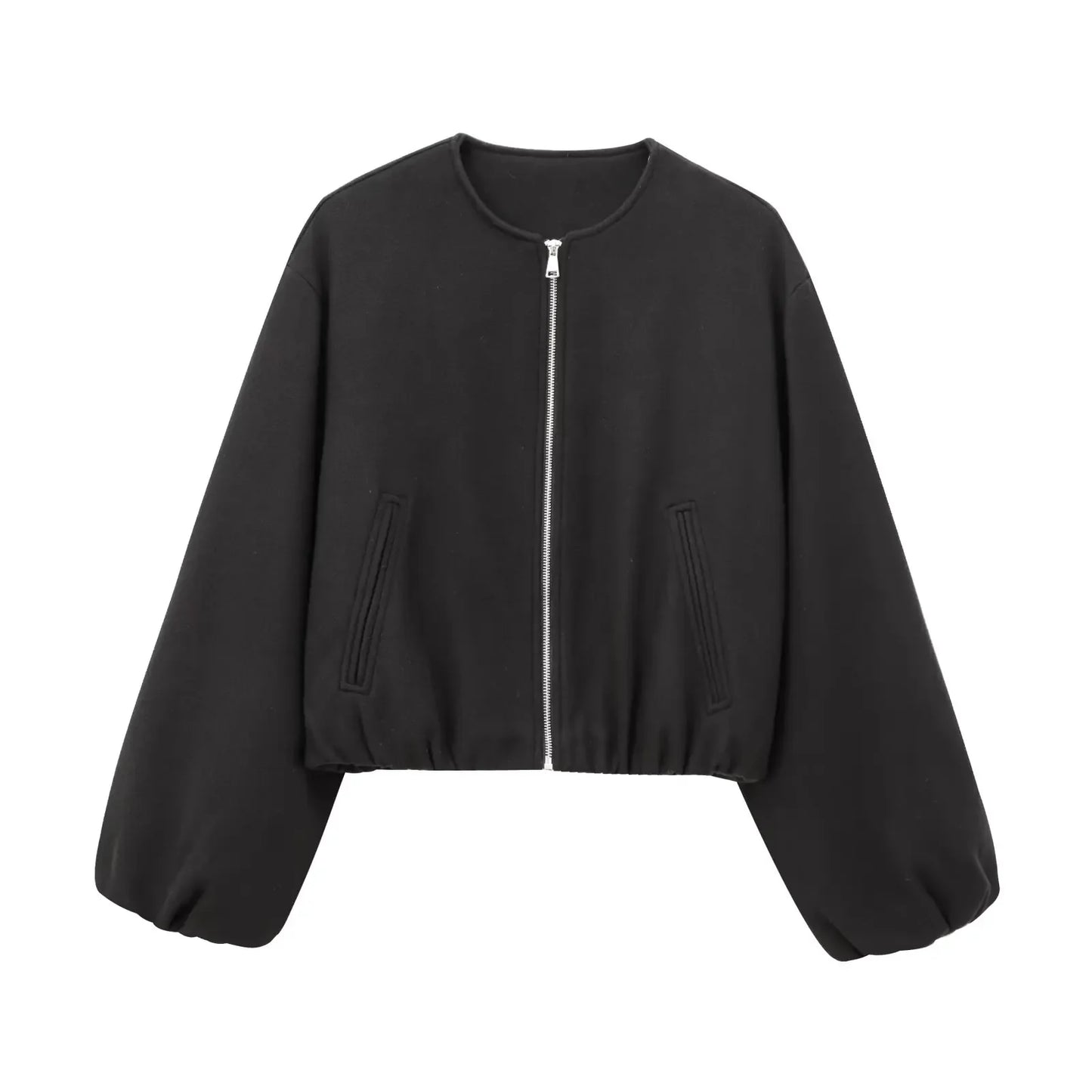 Rits™ Women's Red Zipper Bomber Jacket