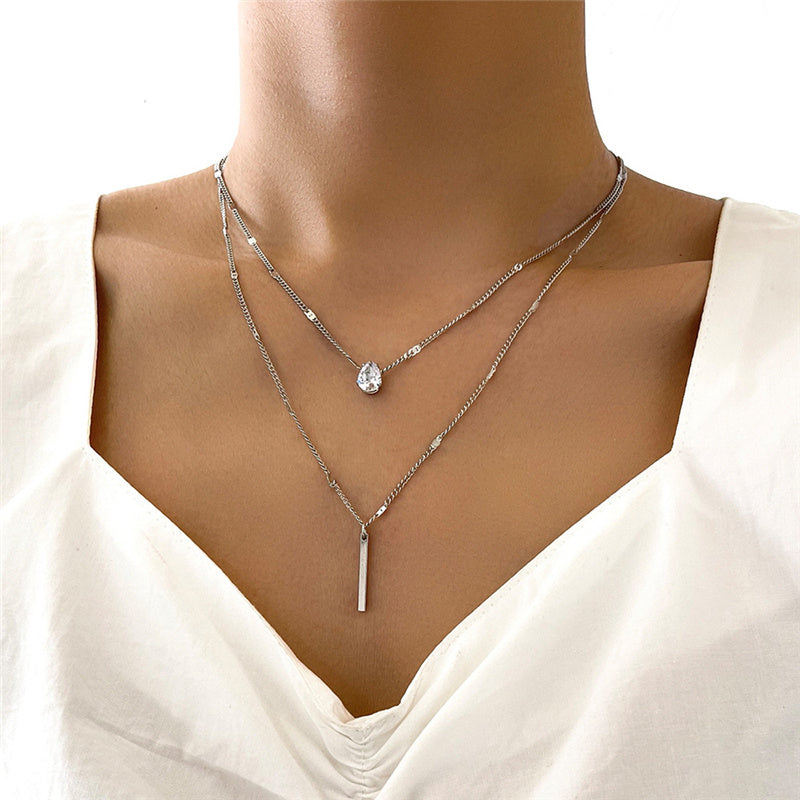 Ensemble de colliers avec pendentif en or et paillettes pour le cou
