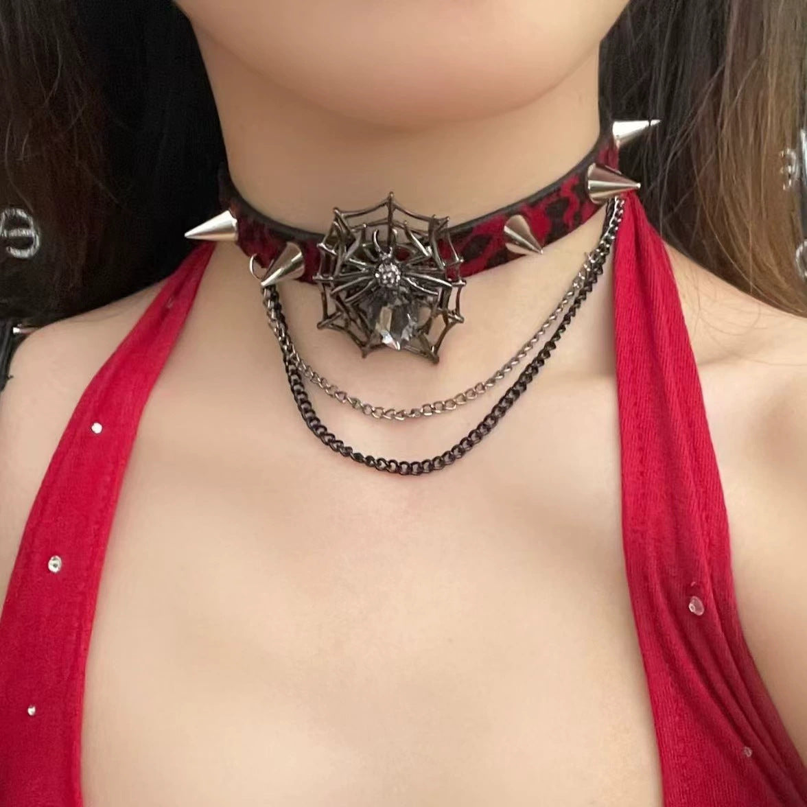 Dark Halloween Cross Collarbone Chain