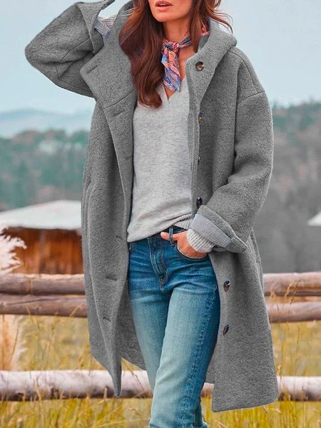 Faye – Coat with Buttons and Hood