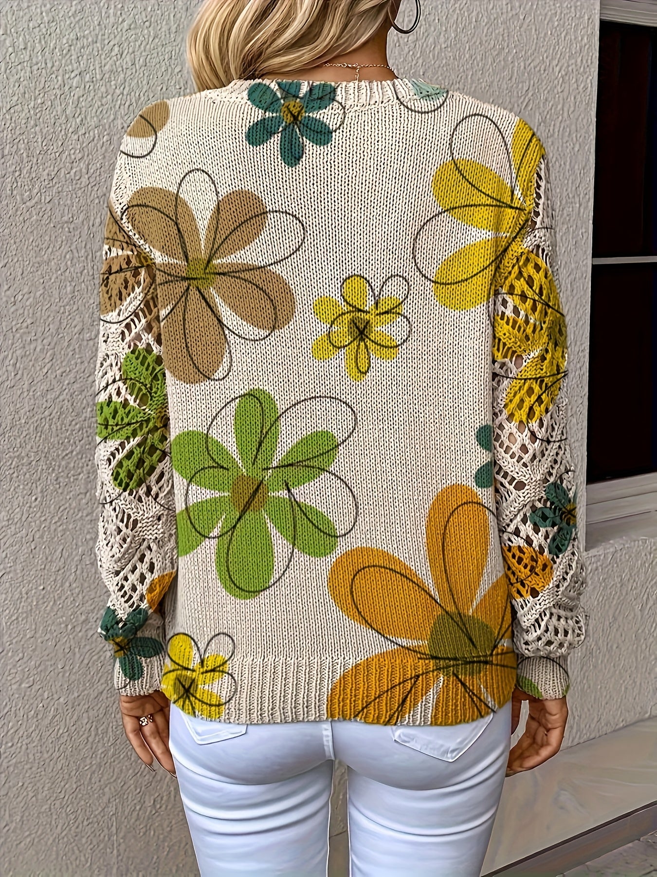 Lange™ | Bohemian Floral Print V-Neck Long Sleeve Top - Elegant Design