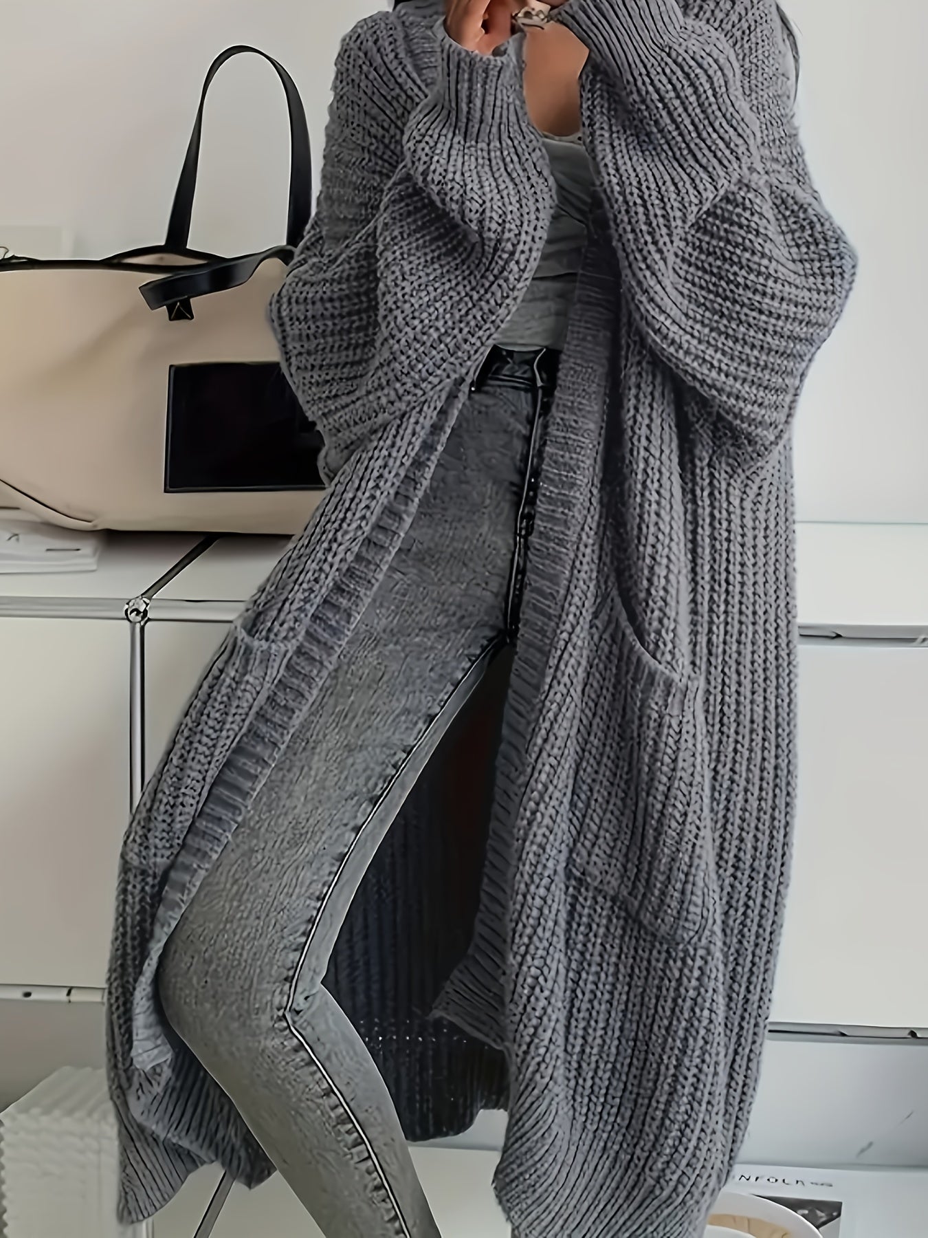 Gray™ | Women's Belted Cozy Cardigan in Gray