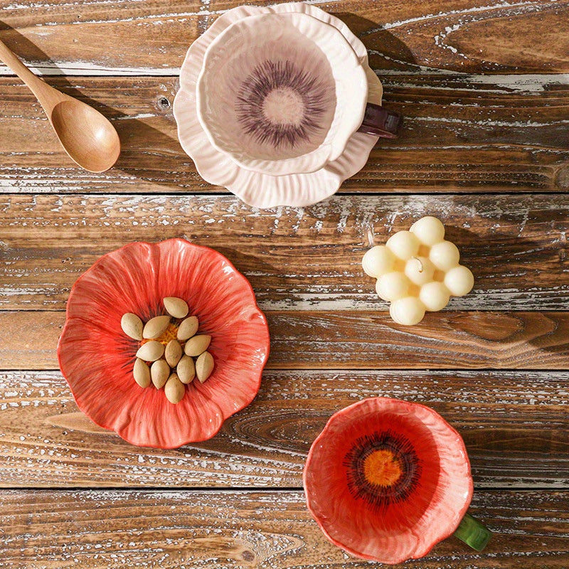 Tasse à café élégante en céramique à motif floral