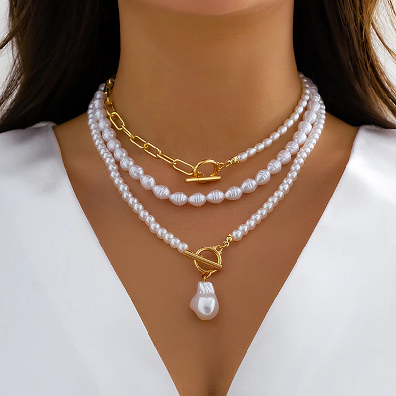 Collier de perles élégant à plusieurs niveaux – Un classique intemporel