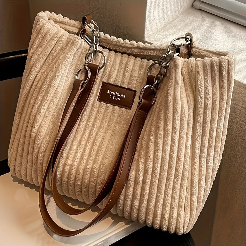 Women’s Corduroy Handbag – Everyday Shoulder Tote
