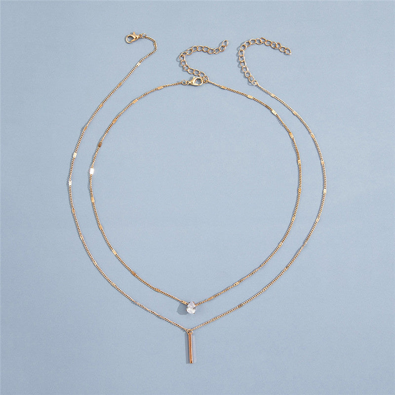 Ensemble de colliers avec pendentif en or et paillettes pour le cou