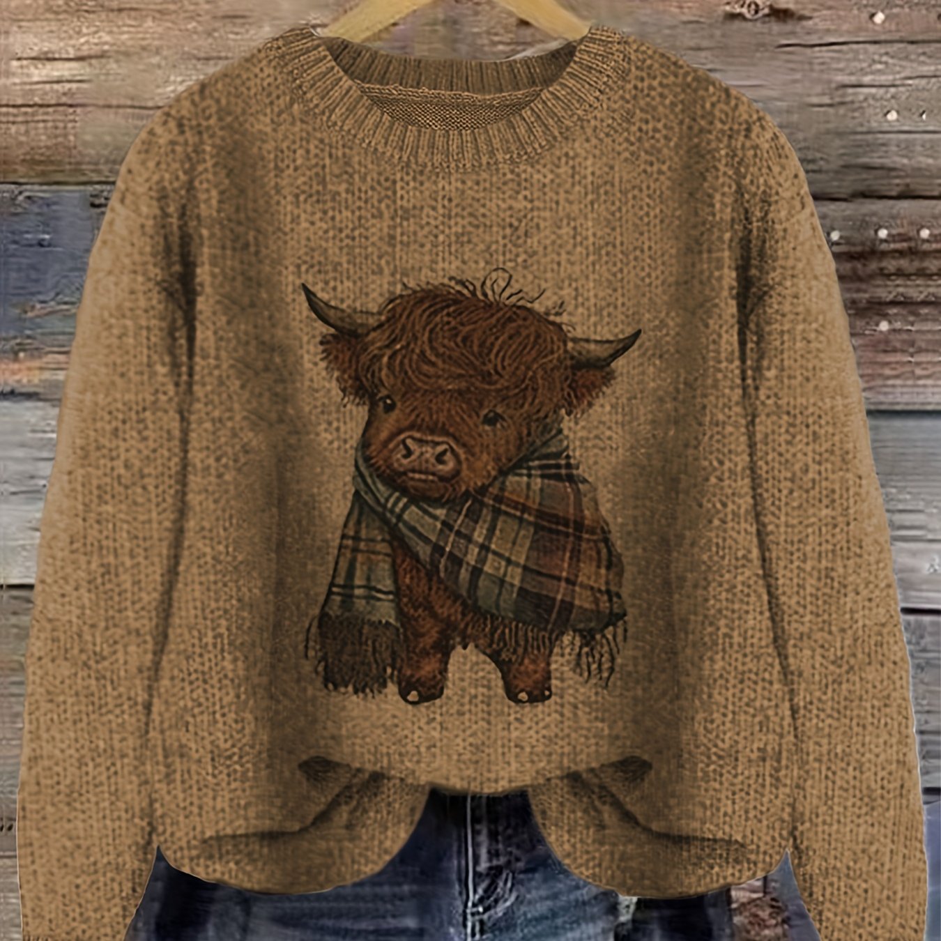 Women’s Pink & Brown Color Block Sweater