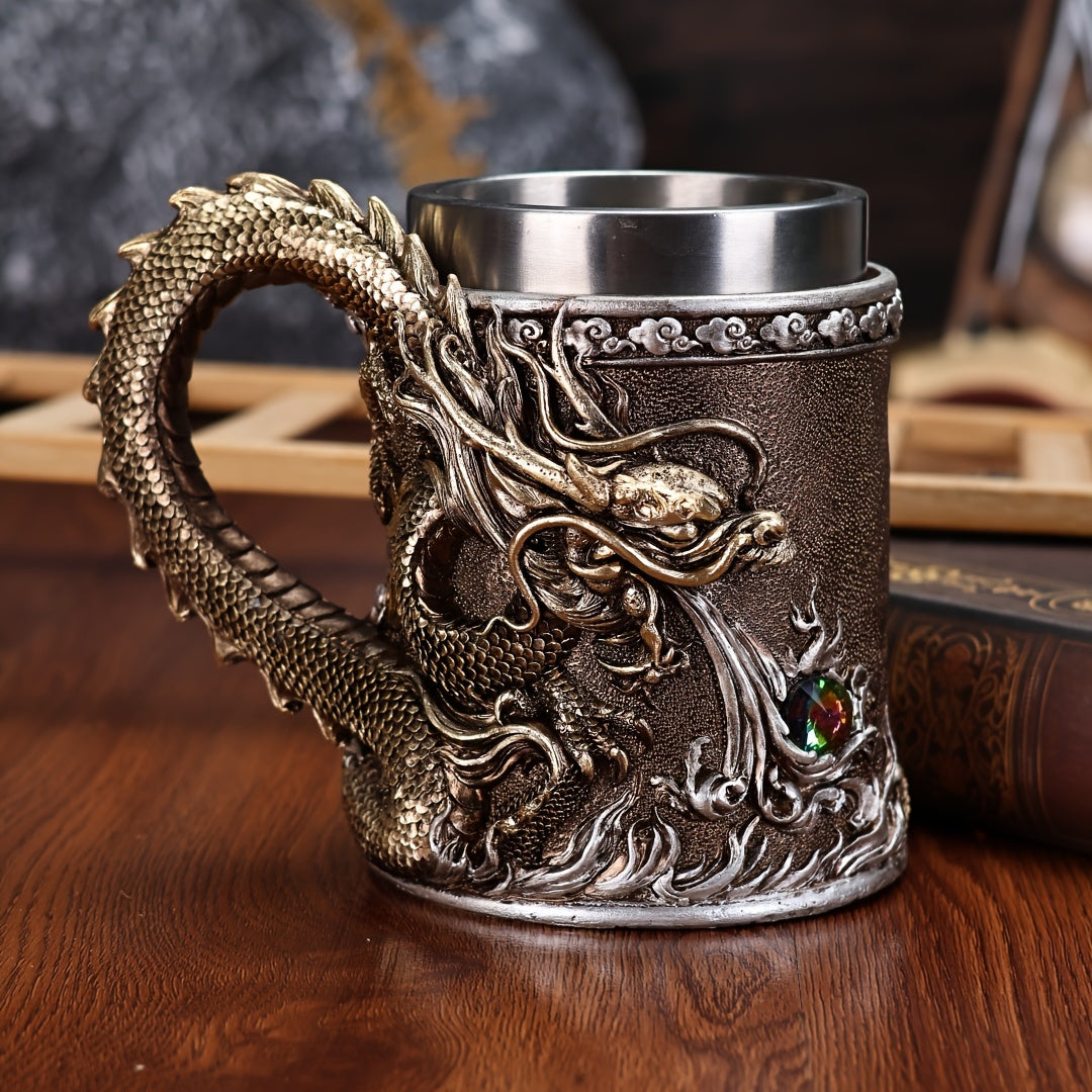 Chope à bière en acier inoxydable Dragon