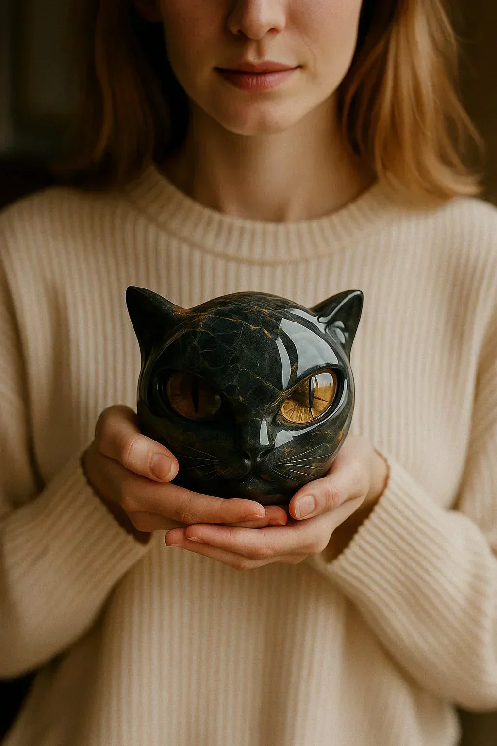 ZyxCharm – Mystic Black Cat Head Sculpture