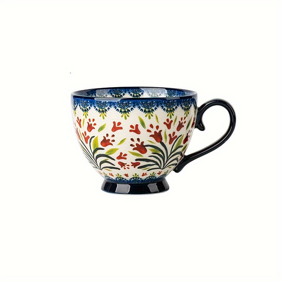 Tasse de petit-déjeuner à motif floral bohème