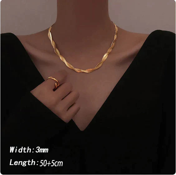 Ensemble collier et bracelet torsadés