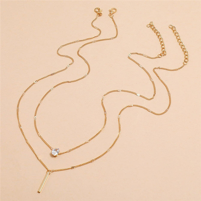 Ensemble de colliers avec pendentif en or et paillettes pour le cou