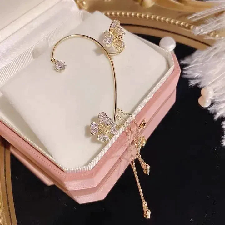 Boucles d'oreilles papillon élégantes et scintillantes – Style chic sans piercing