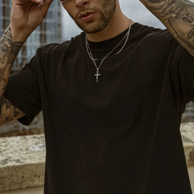 Chaîne avec pendentif croix pour homme Salvator