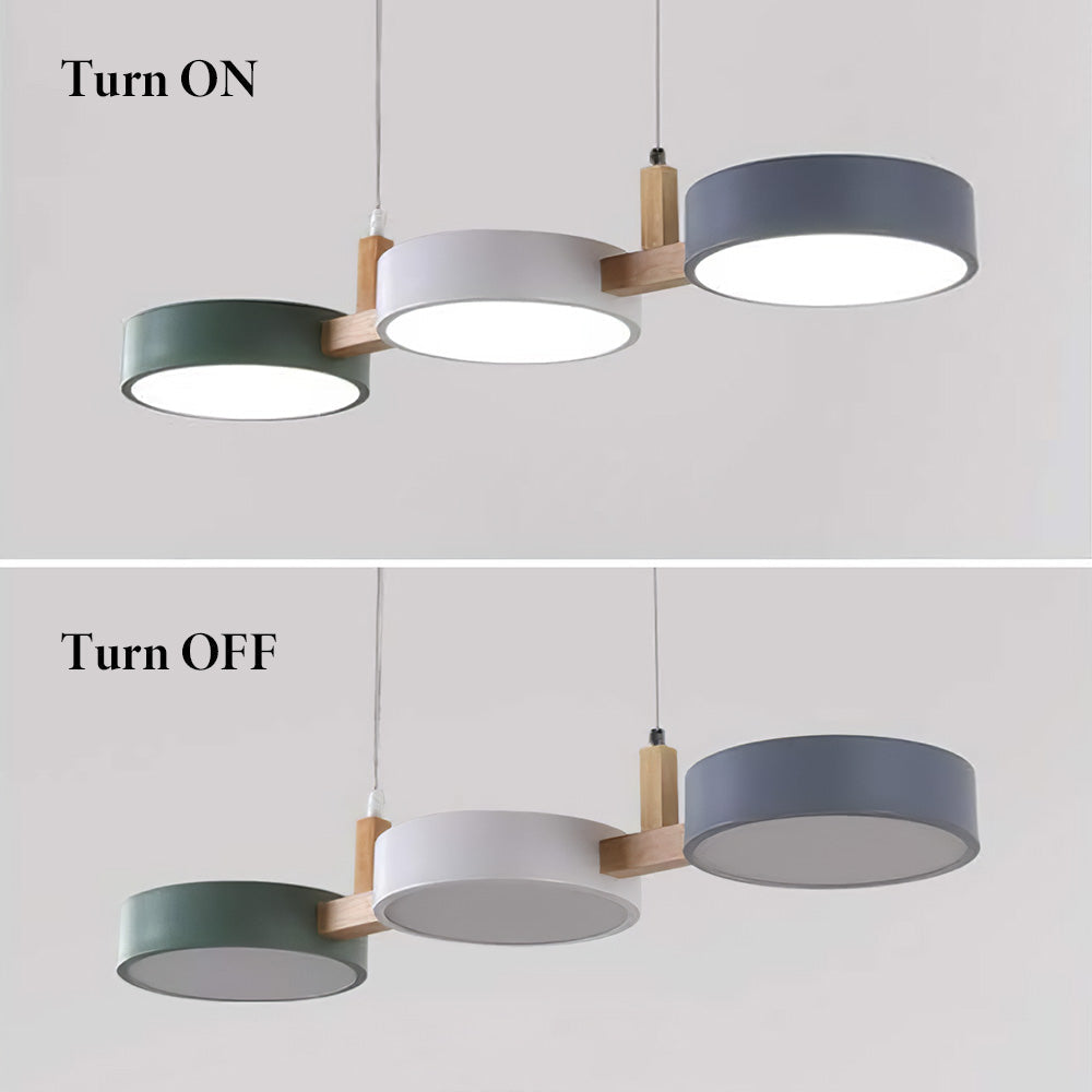 Lampe à suspension cylindrique Delira Scandinavisch Metal Hout