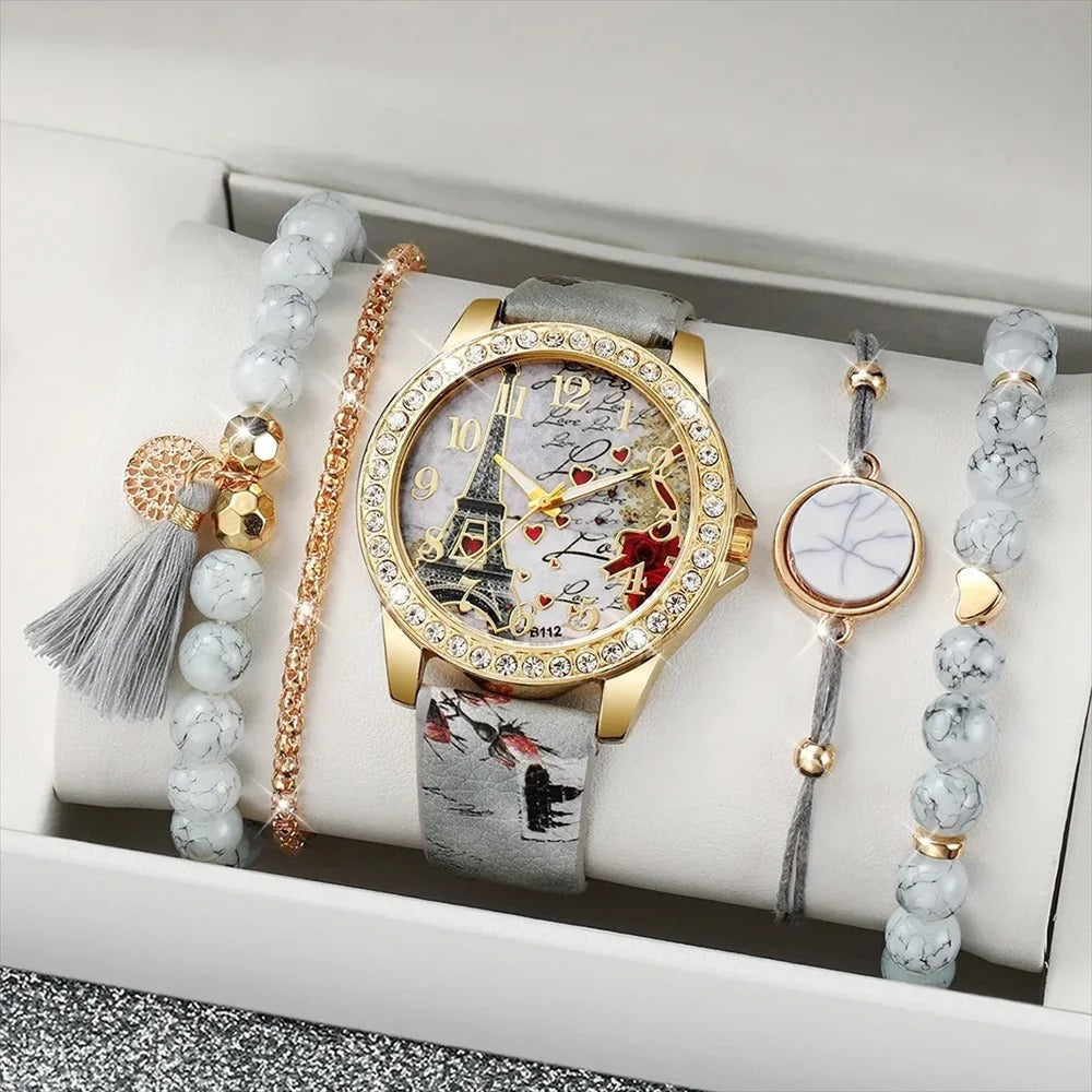 Coffret cadeau élégant de 5 montres pour femme
