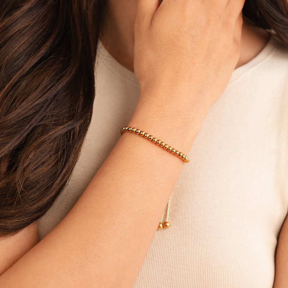 Bracelet en perles dorées