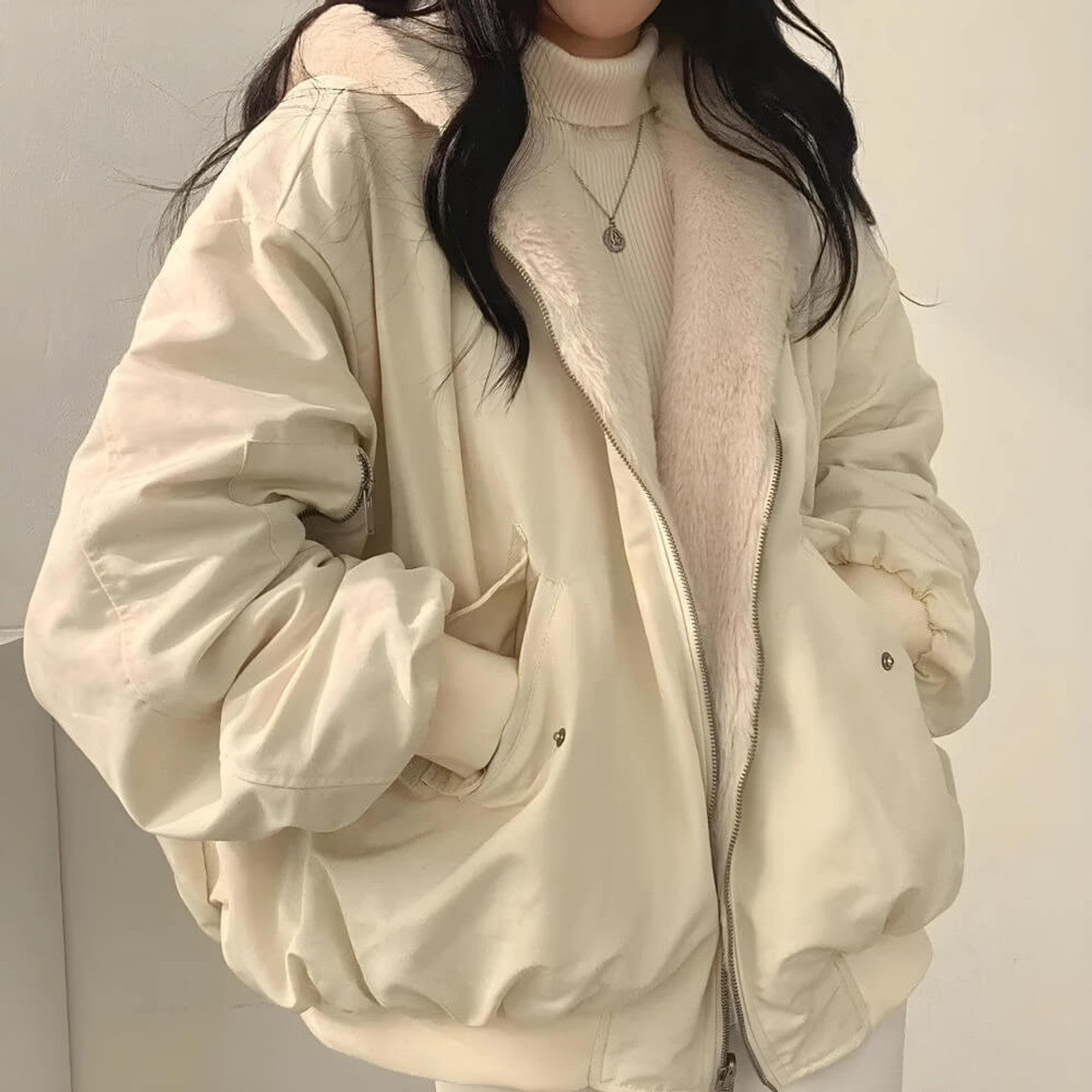 Teddy Wool Hoodie Jacket