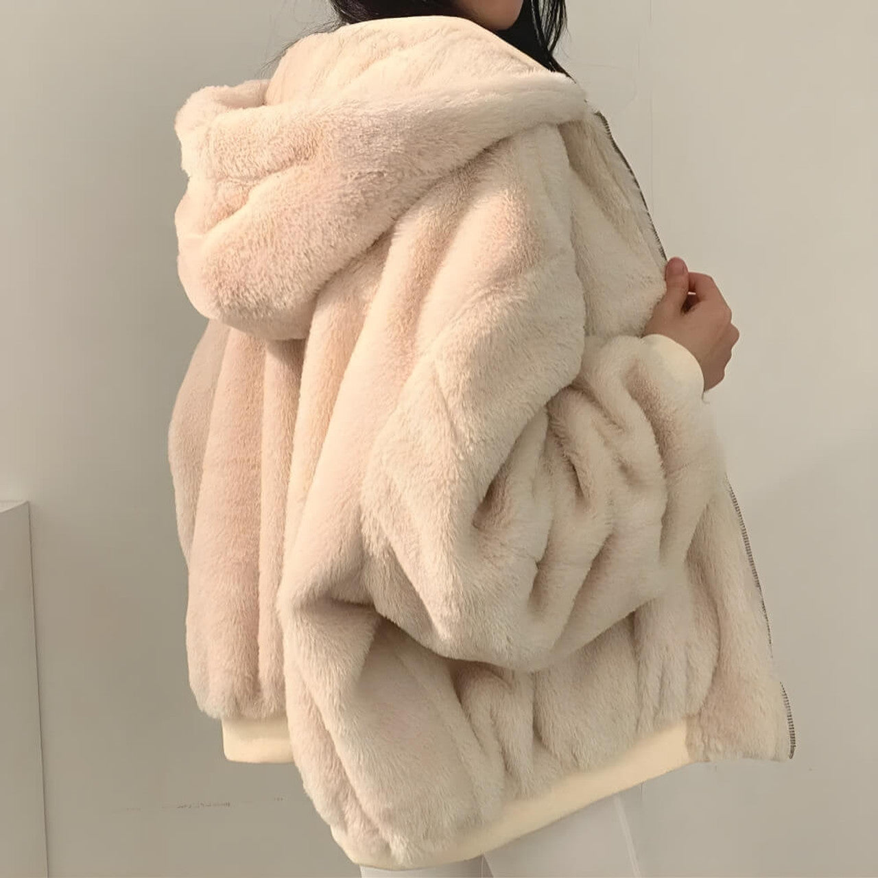 Teddy Wool Hoodie Jacket