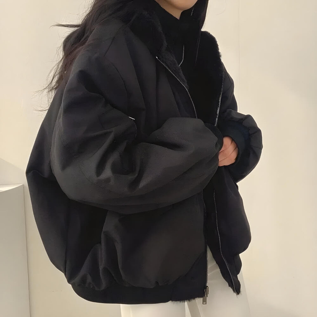 Teddy Wool Hoodie Jacket