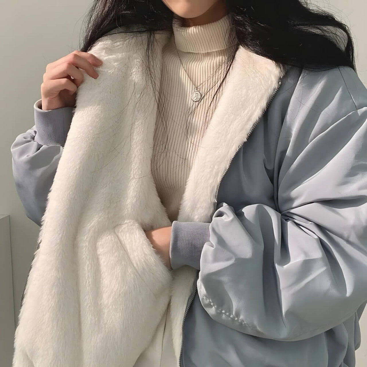 Teddy Wool Hoodie Jacket