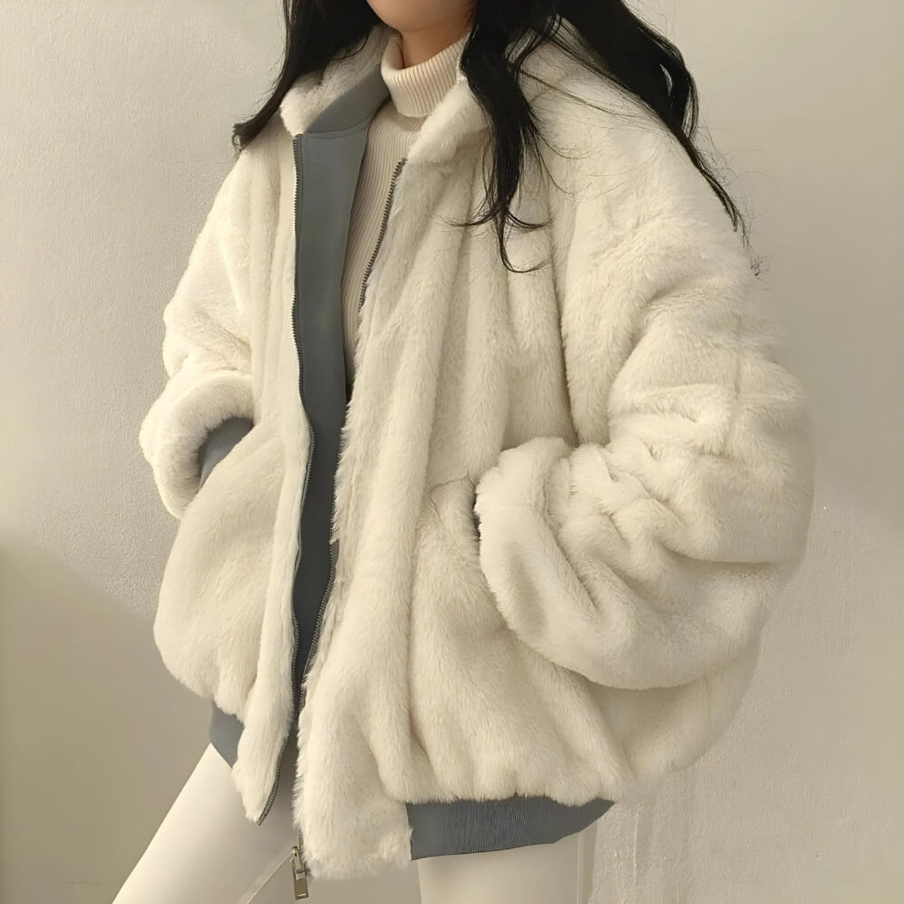Teddy Wool Hoodie Jacket