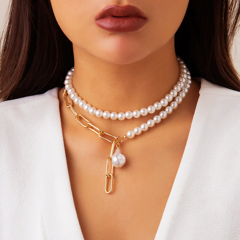 Collier de perles élégant à plusieurs niveaux – Un classique intemporel